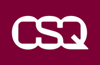 Contentsquare icon with white CSQ lettering on a burgundy background