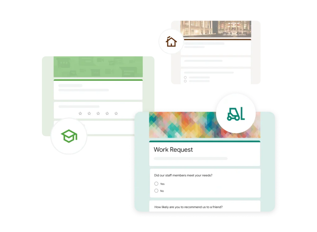 Google Forms templates for education, feedback, and work requests
