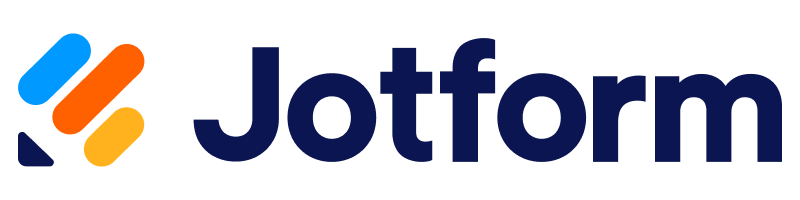Jotform logo with blue, orange, and yellow icon