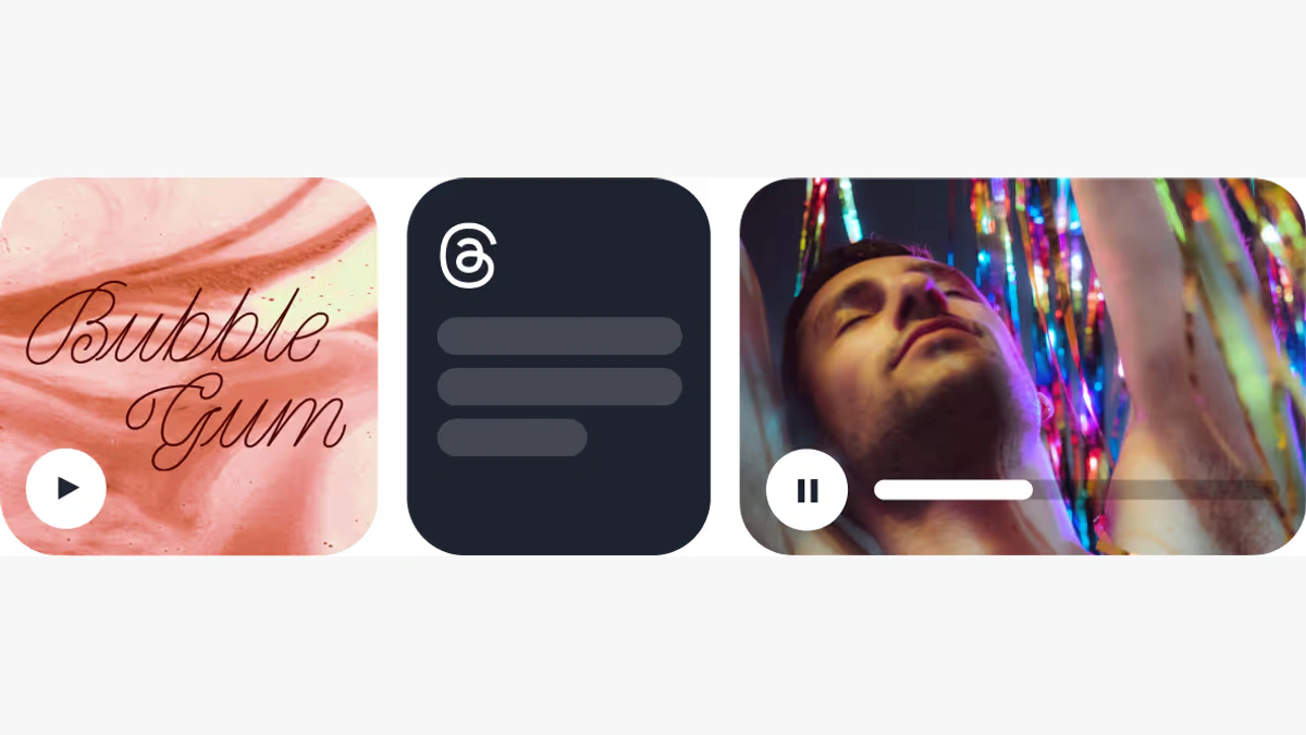 Linktree content blocks displaying music, Threads, and video