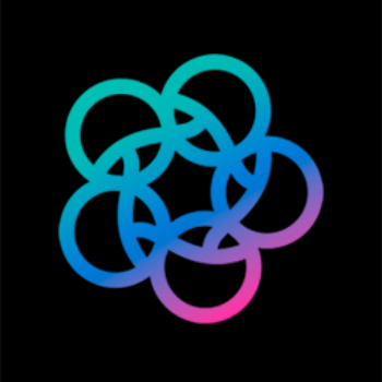 Quilr multicolor circular icon on a black background