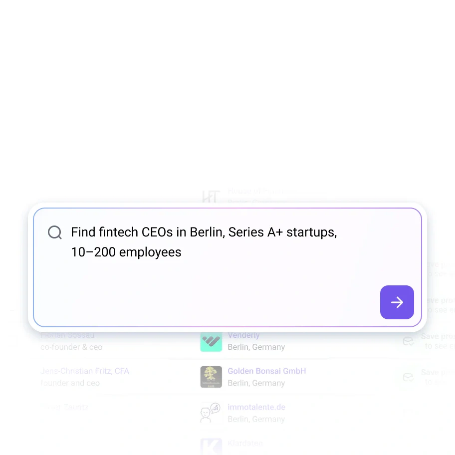 Snov.io prospect search for fintech CEOs in Berlin