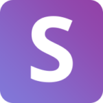 Snov.io app icon with a white S on a purple background