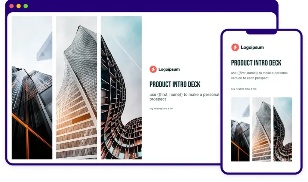 Storydoc personalized product presentation displayed on desktop and mobile screens