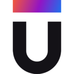 Upwind icon with a black U and multicolor gradient bar